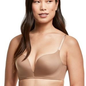 Maidenform Wireless Convertible Push Up Bra 38B New DM1192 Beige Nude Chestnut
